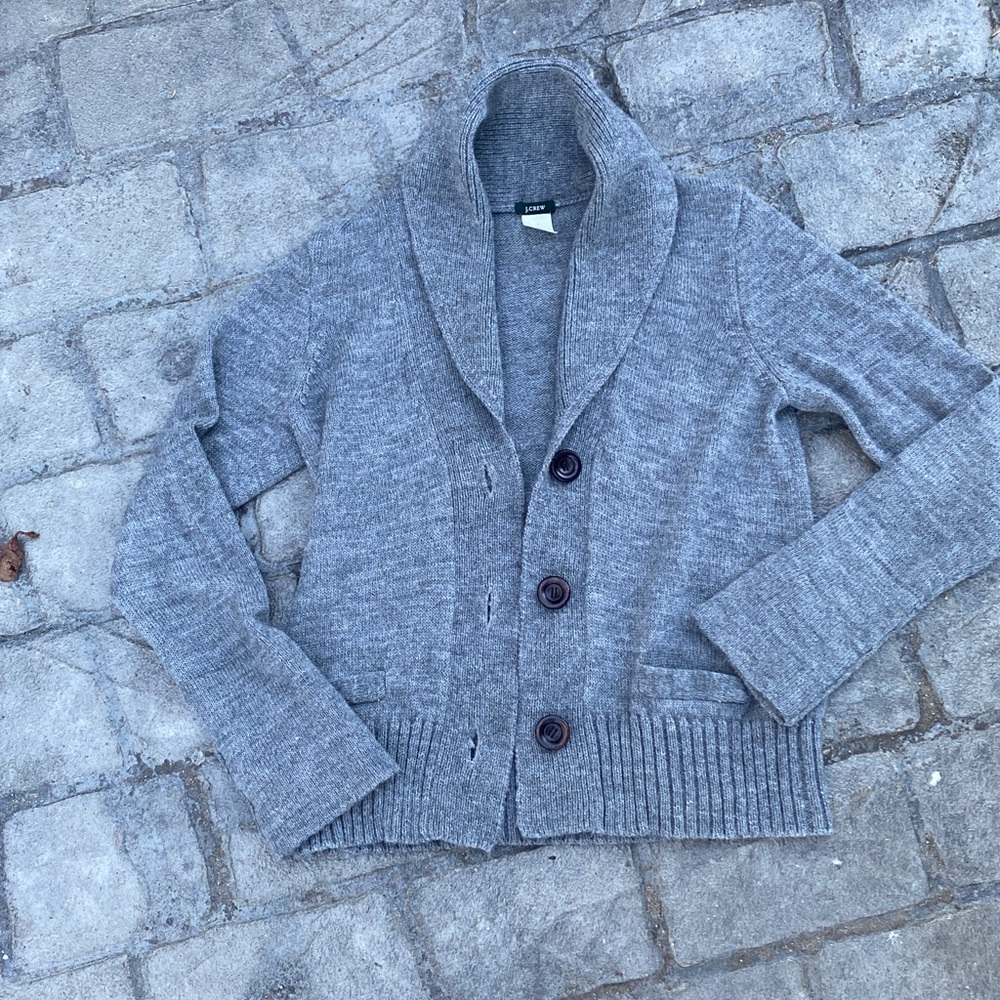 $159 J. Crew Heather Gray alpaca wool sweater Knit Sweater medium m